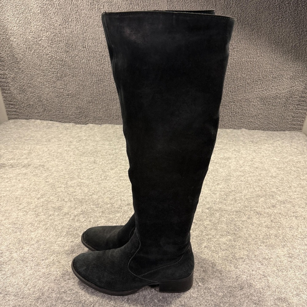 Born Boots Womens Size 8.5 Black Suede Over The Knee Riding Side Zip Boots - Picture 8 of 15